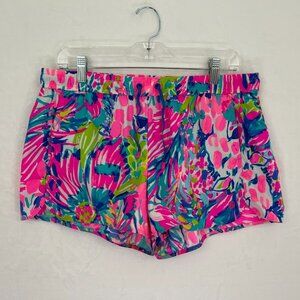 Lilly Pulitzer Run Around Shorts Gumbo Limbo Runaround Drawstring Waist Sz Large